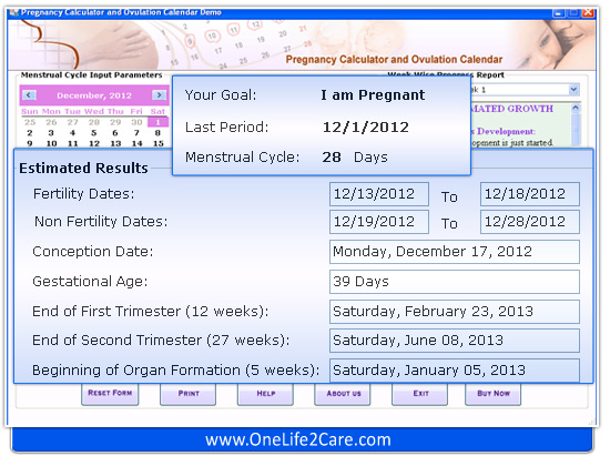 Pregnancy calculator and ovulation calendar software ...
